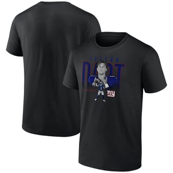 Men's Jaxson Dart Black New York Giants Humble Shadow Player Graphic T-Shirt