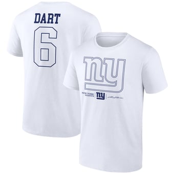 Men's Jaxson Dart White New York Giants Tonal Name & Number T-Shirt