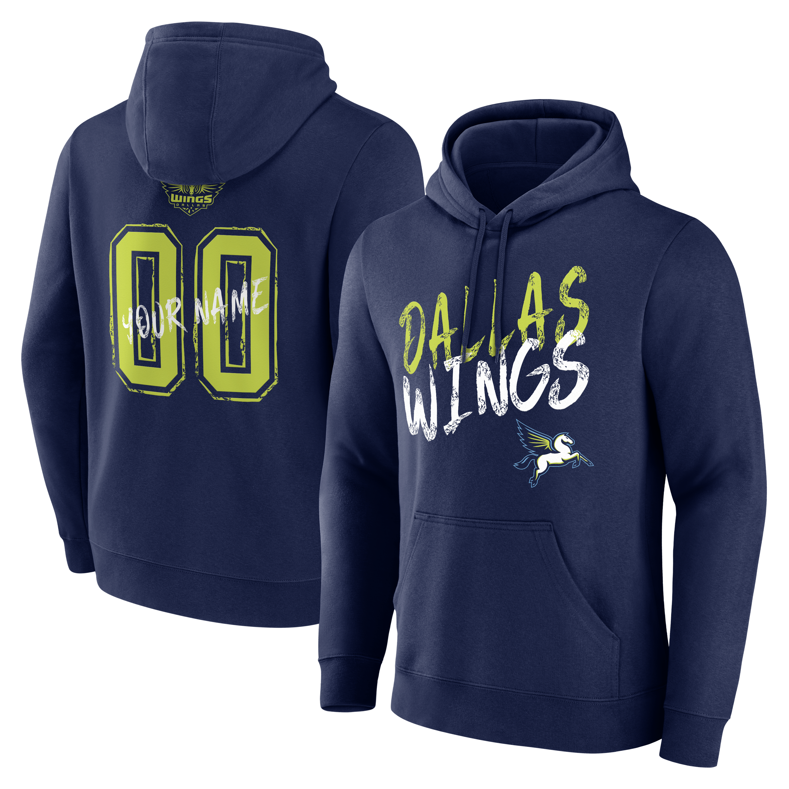 Men’s Navy Dallas Wings Hustle Custom Hoodie Men’s Navy Dallas Wings Hustle Custom Hoodie