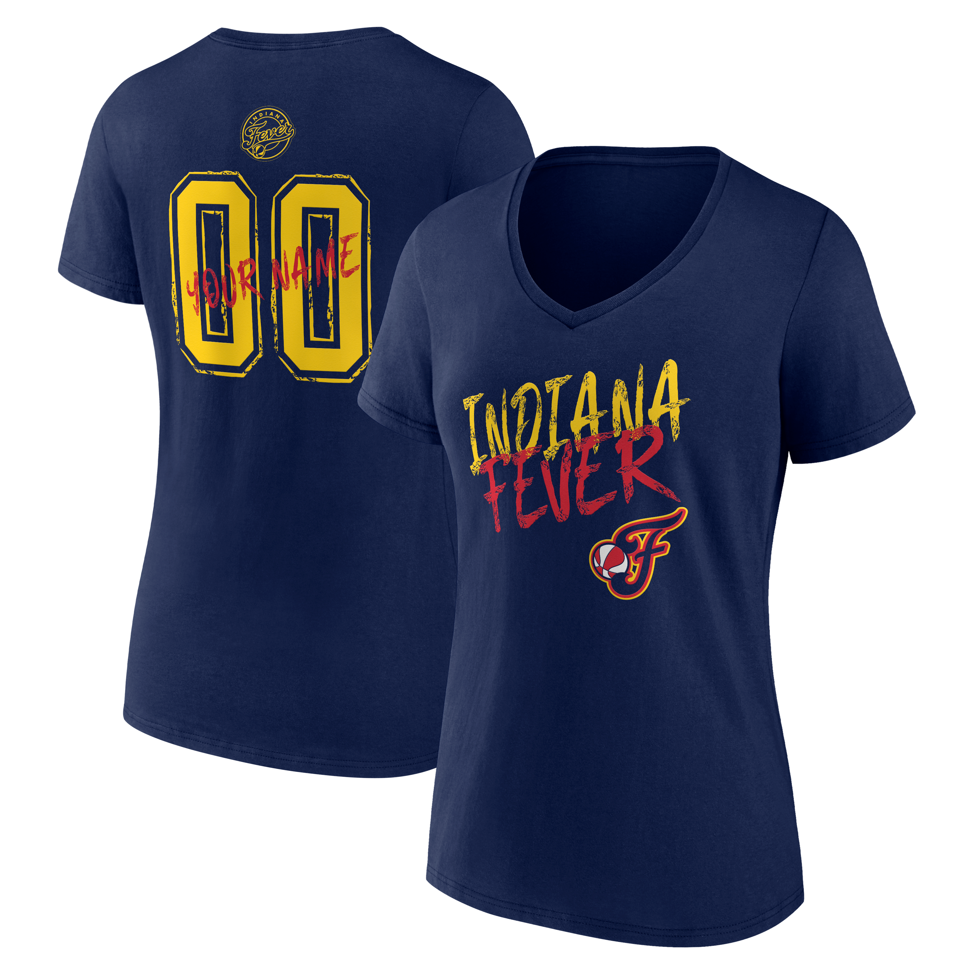 Women's Navy Indiana Fever Hustle Custom V-Neck T-Shirt