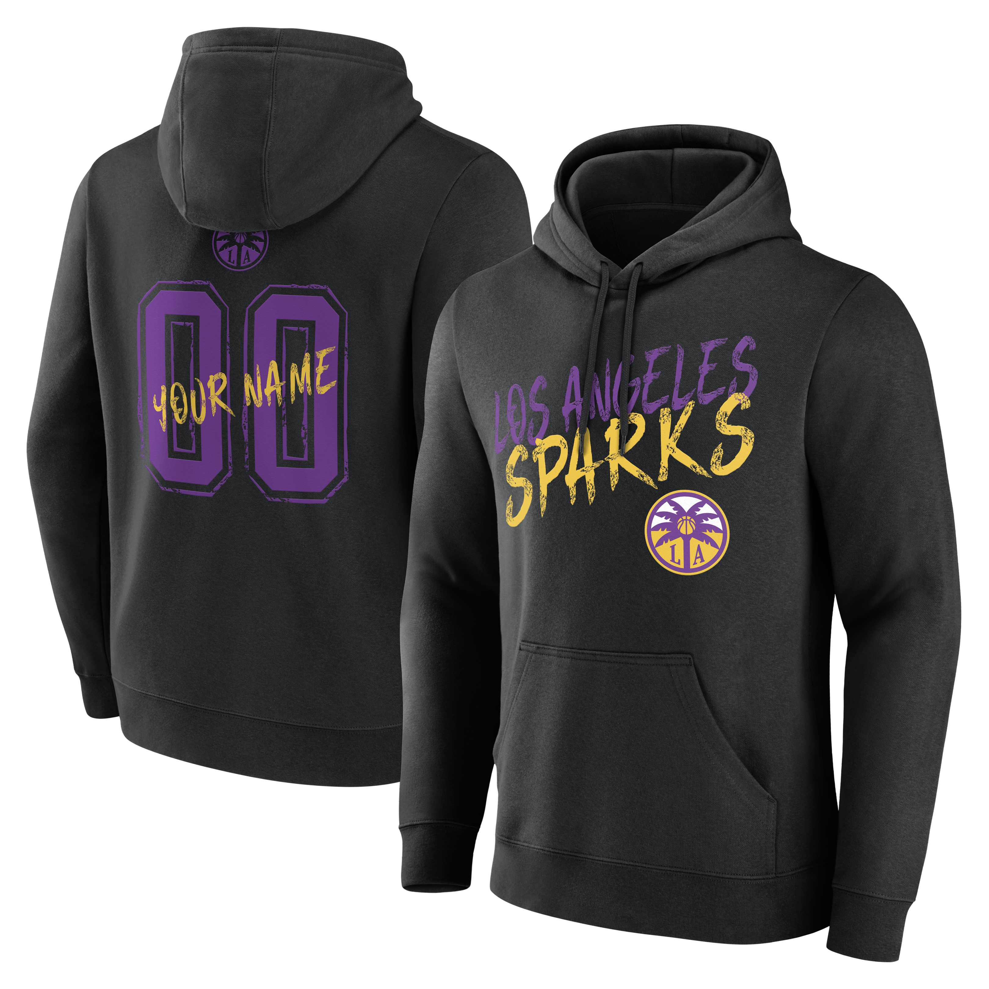Men’s Black Los Angeles Sparks Hustle Personalized Name & Number Hoodie Men’s Black Los Angeles Sparks Hustle Personalized Name & Number Hoodie