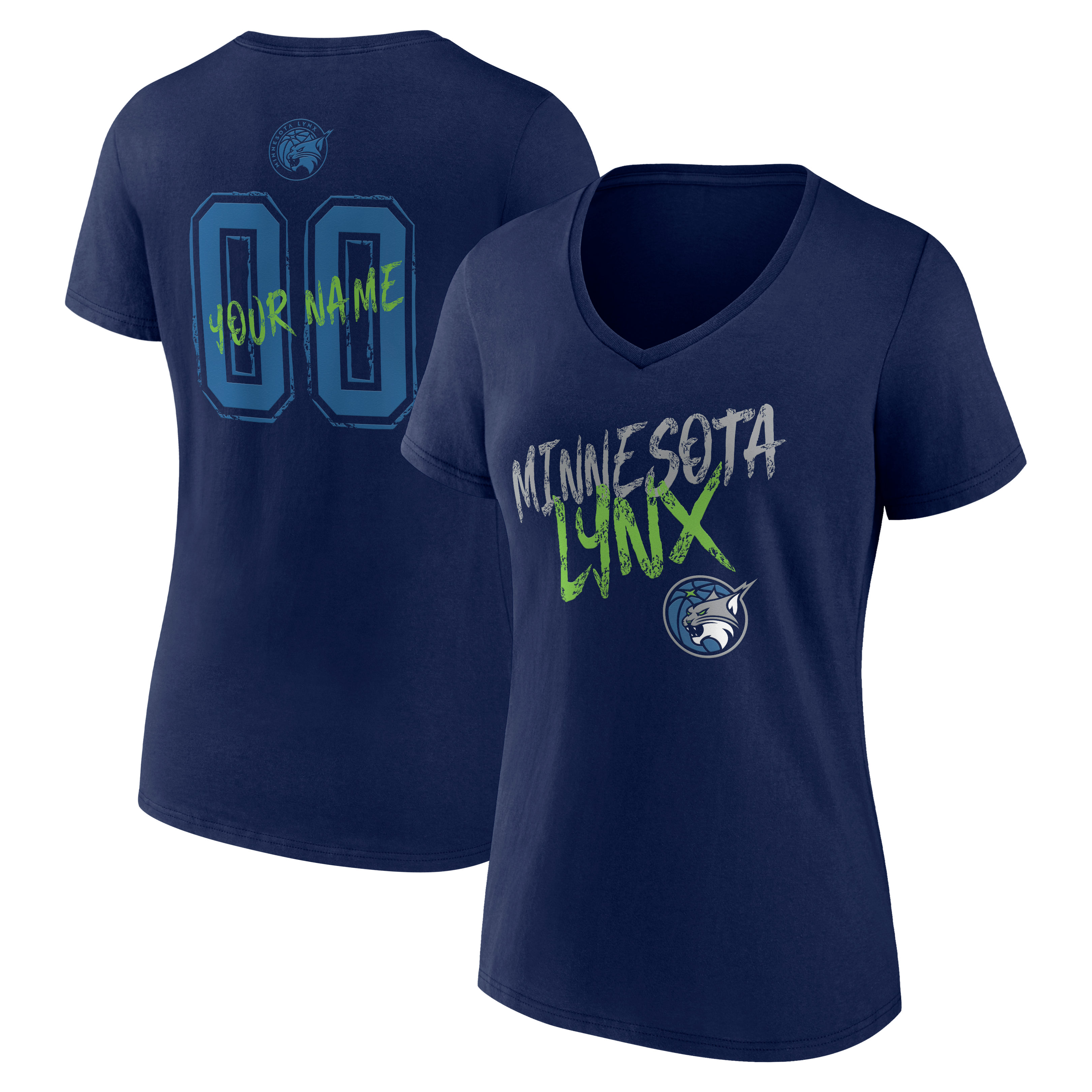 Women's Navy Minnesota Lynx Hustle Custom V-Neck T-Shirt