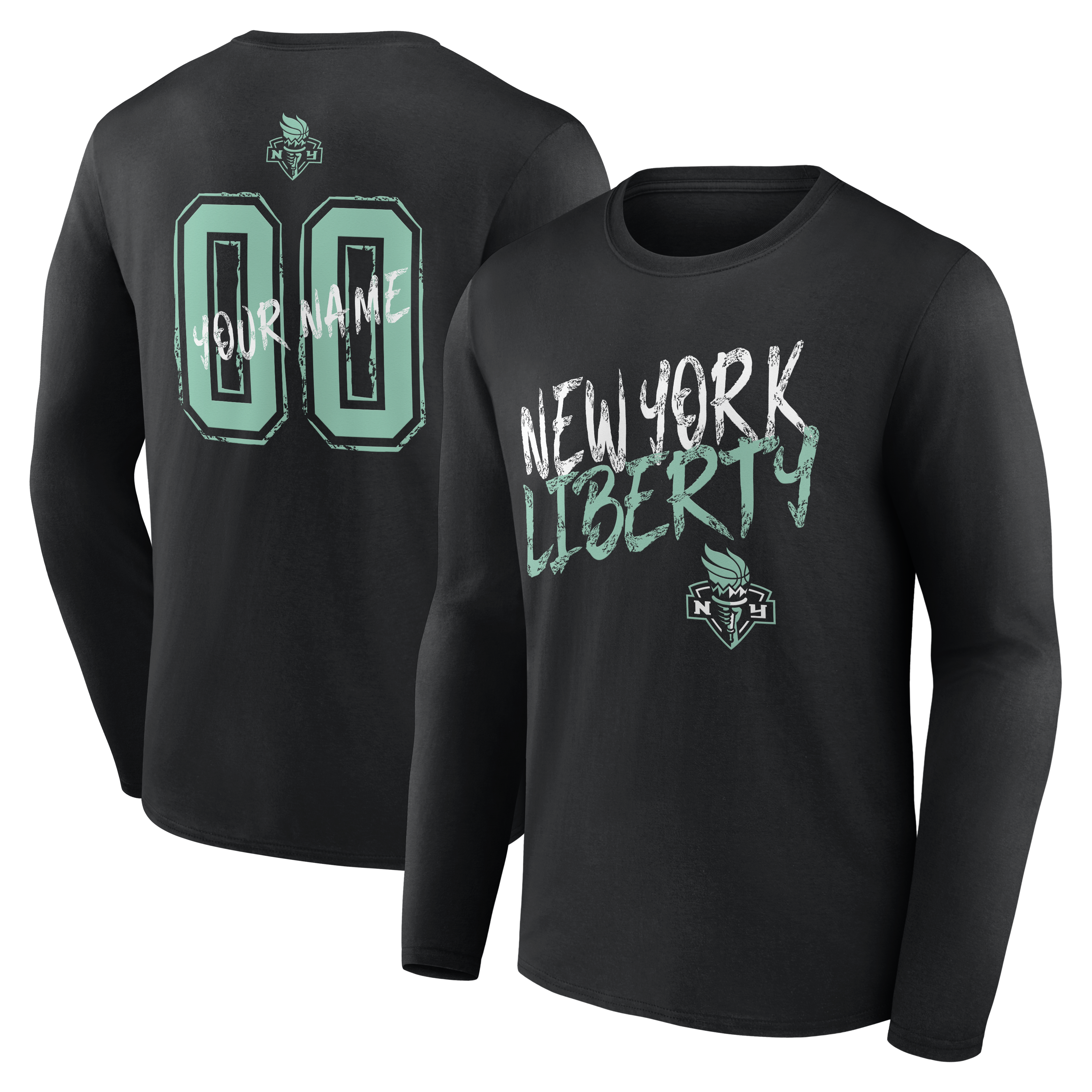 Men’s Black New York Liberty Hustle Custom Long Sleeve T-Shirt Men’s Black New York Liberty Hustle Custom Long Sleeve T-Shirt