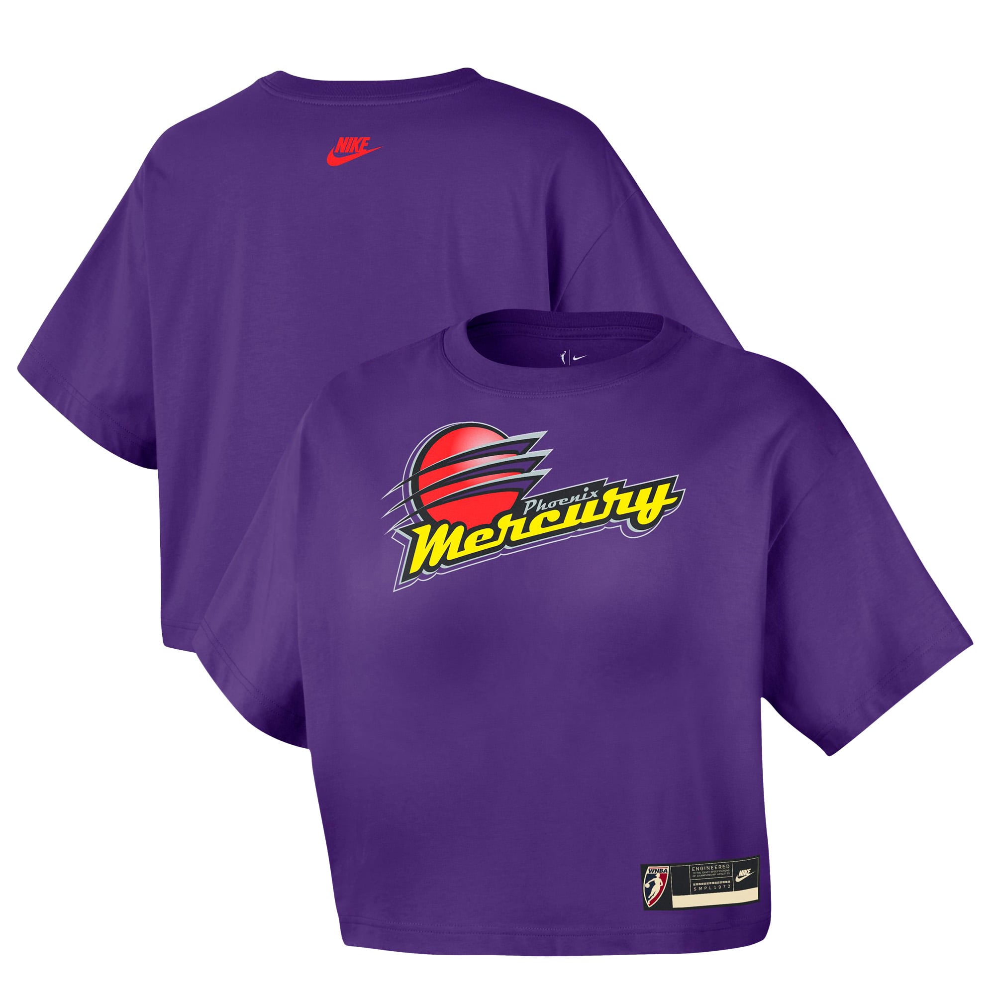 Women's Nike Purple Phoenix Mercury Throwback Cropped T-Shirt - Court Origins