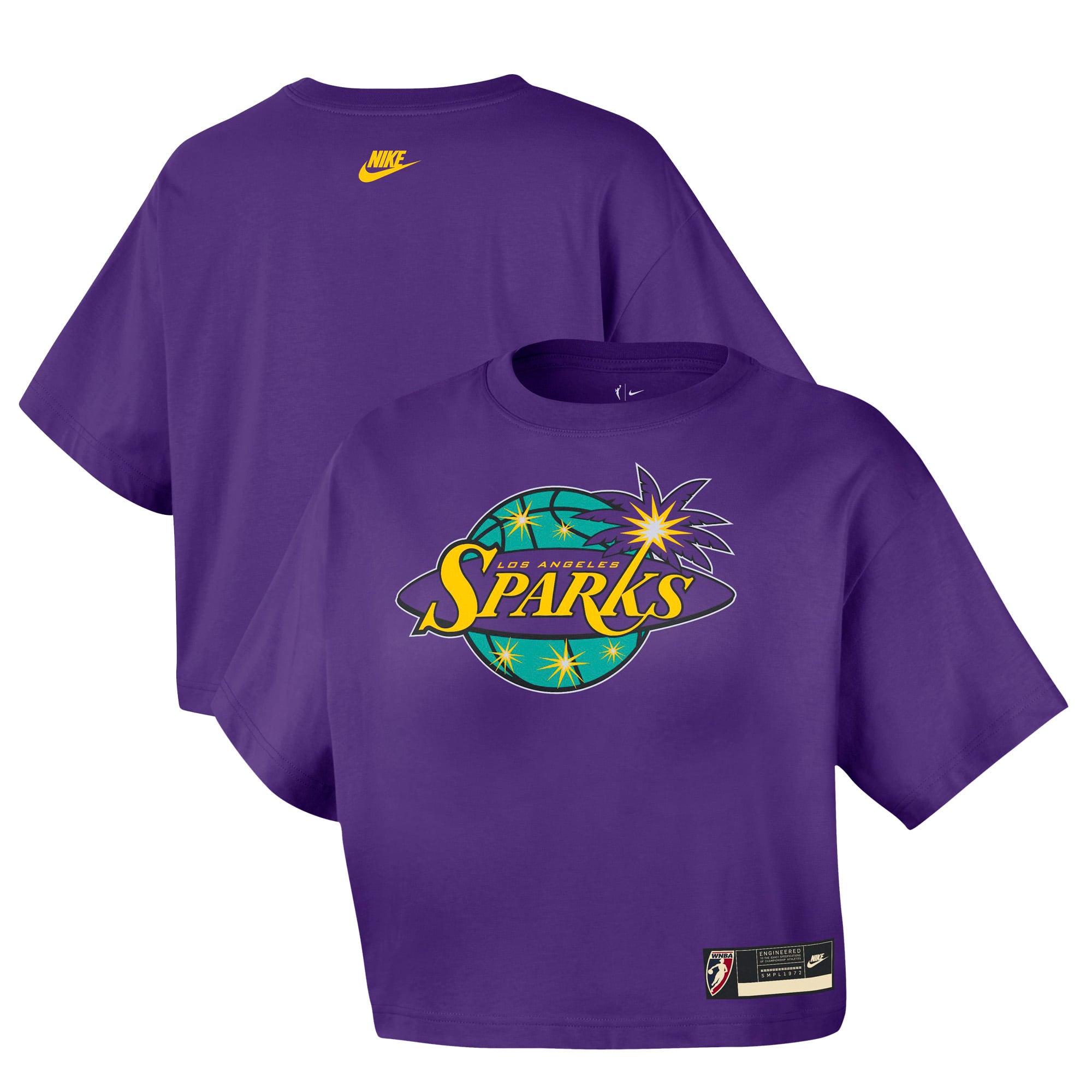 Women's Nike  Purple Los Angeles Sparks Throwback Cropped T-Shirt - Court Origins