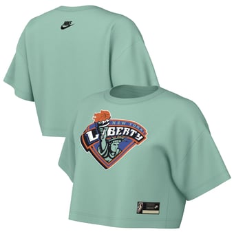 Women's Nike  Mint New York Liberty Throwback Cropped T-Shirt - Court Origins