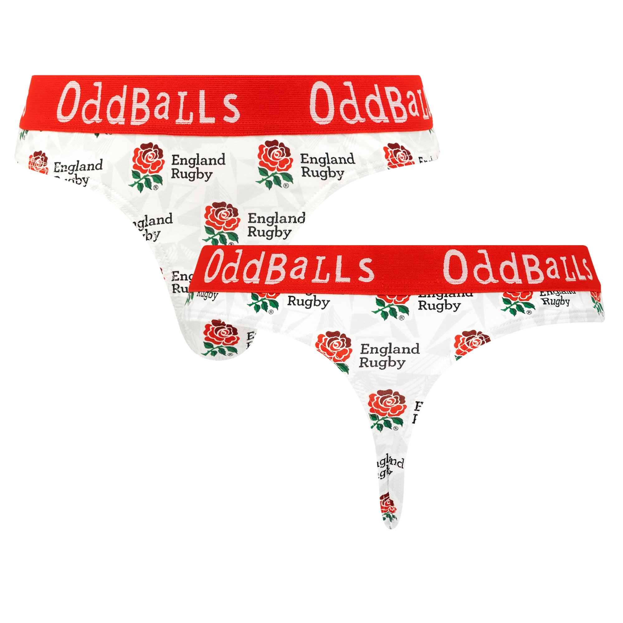 Perizoma England Rugby Oddballs 25/26 da donna - Bianco