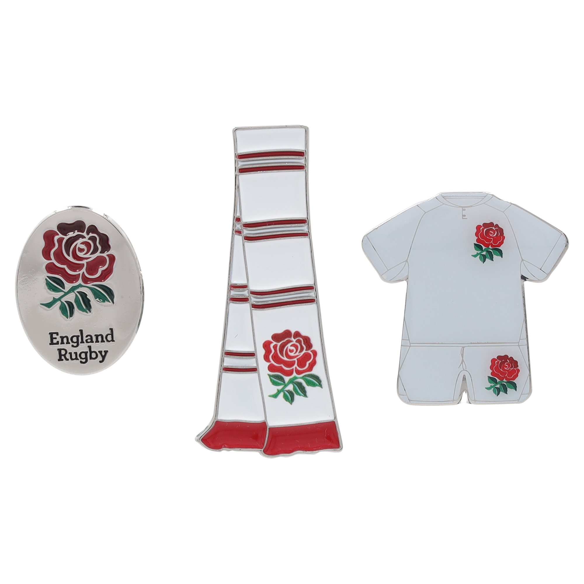 Set di tre spille con distintivo dell'Inghilterra Rugby