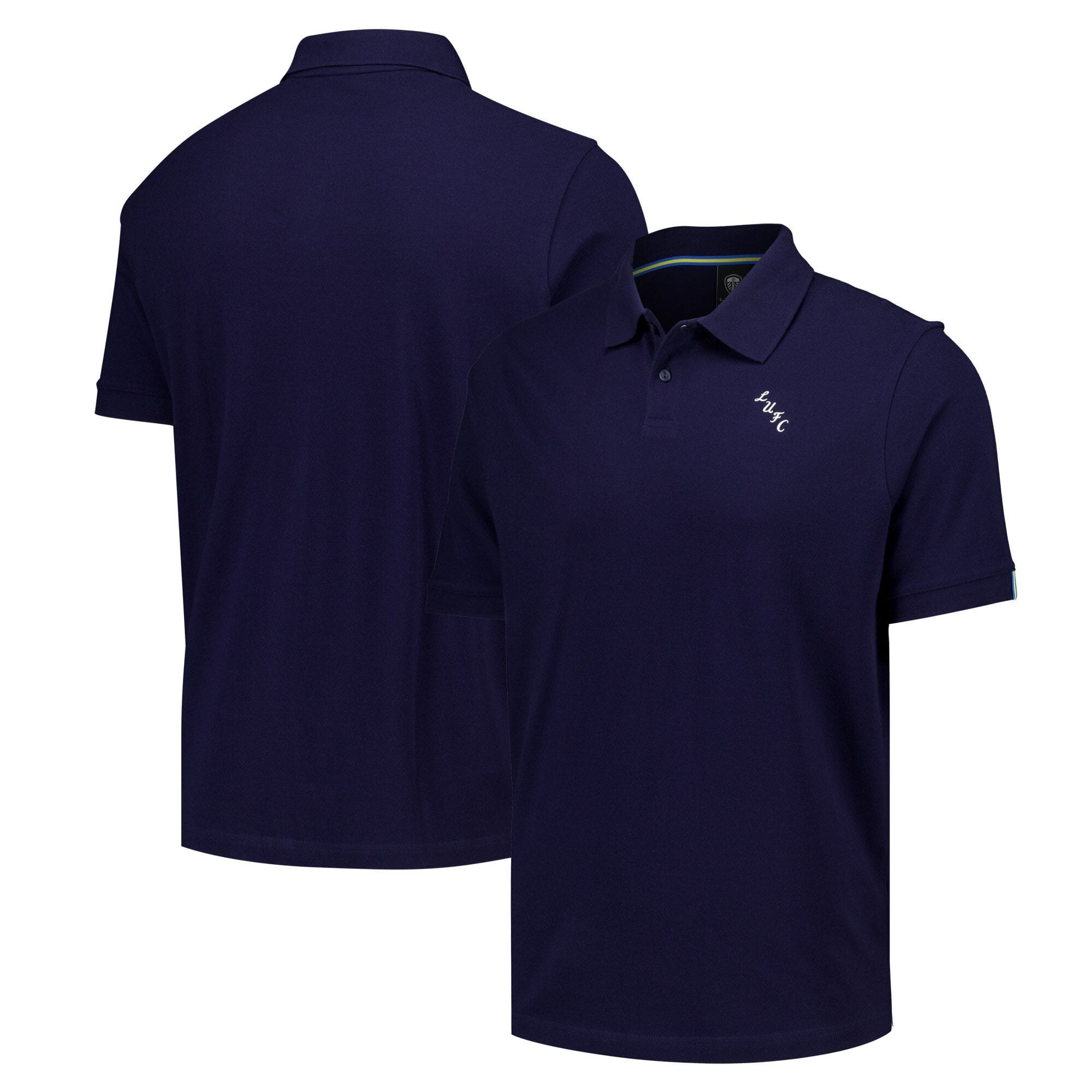 Leeds United Essentials Polo Shirt - Maritime Blue - Mens