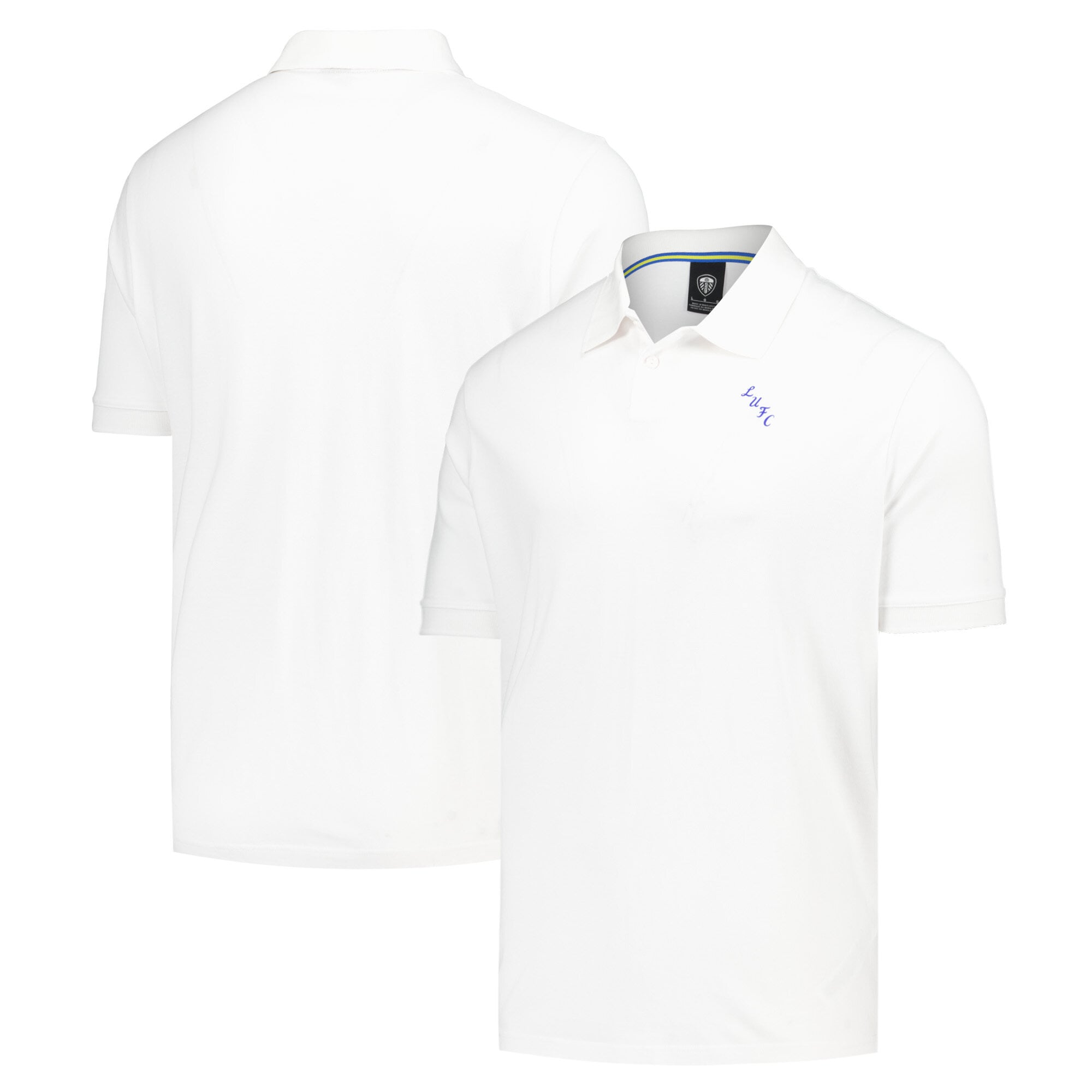 Leeds United Essentials Polo Shirt - White - Mens