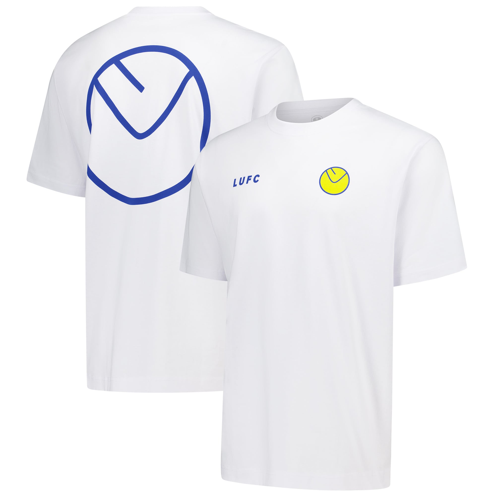 Leeds United Smiley Circle T-Shirt - White - Mens
