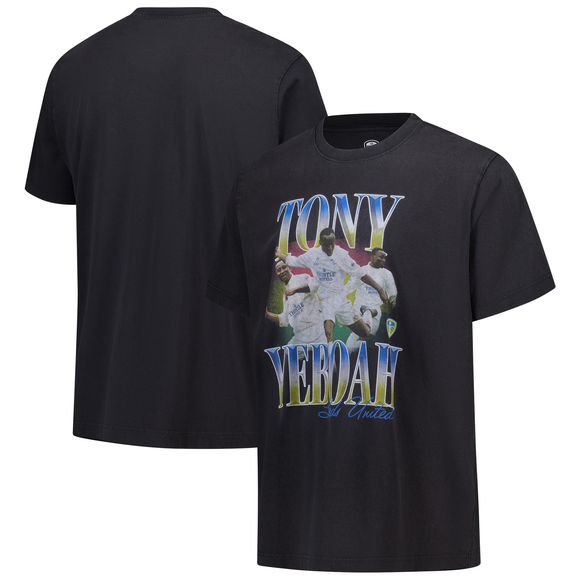 Leeds United Tony Yeboah T-Shirt - Black - Mens