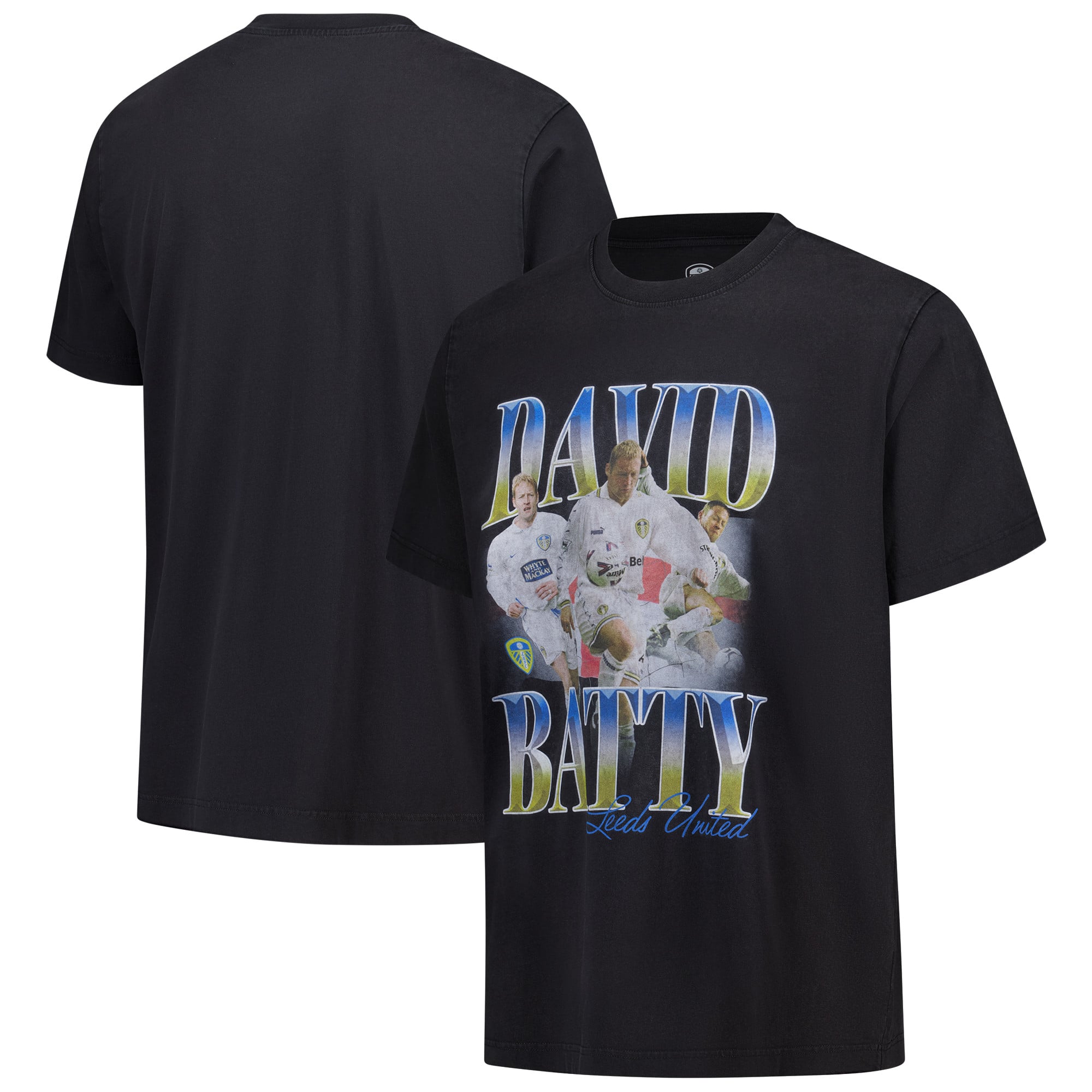 Leeds United David Batty T-Shirt - Black - Mens