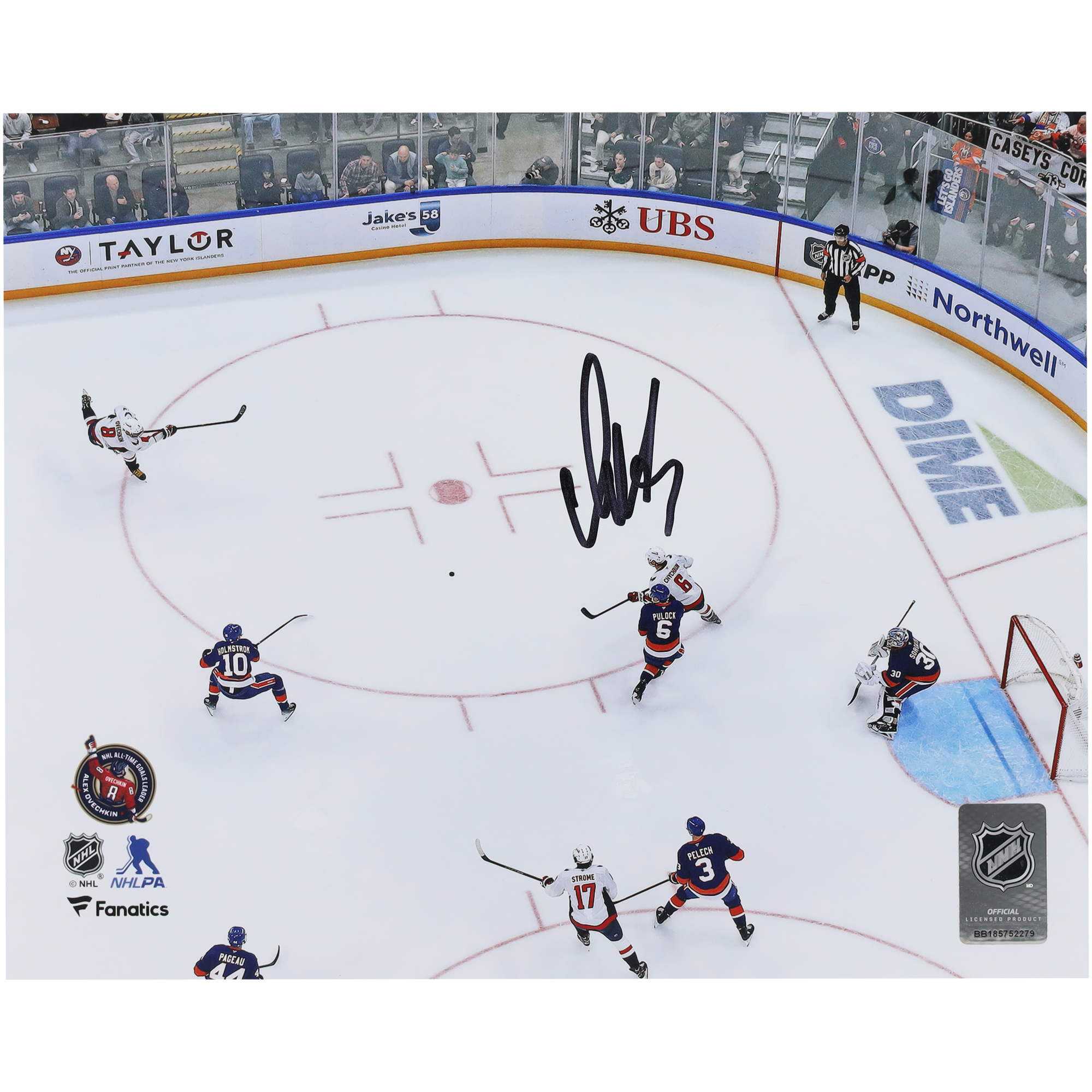 Alexander Ovechkin Washington Capitals Autographed 8" x 10" 895th Goal Overhead Shooting Photograph
