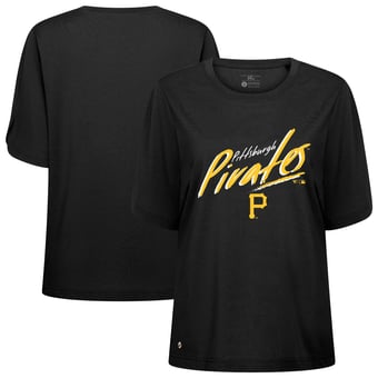 Women's Levelwear Black Pittsburgh Pirates Bloom Sizzle T-Shirt