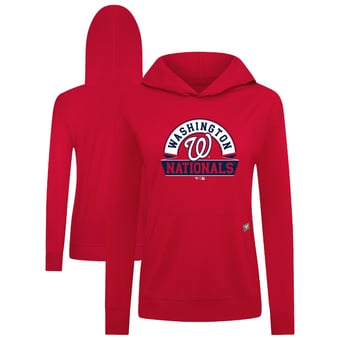 Women's Levelwear Red Washington Nationals Relay Banner Arch Long Sleeve T-Shirt Hoodie