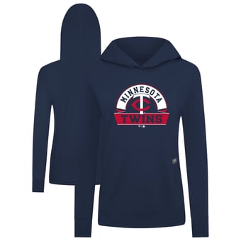 Women's Levelwear Navy Minnesota Twins Relay Banner Arch Long Sleeve T-Shirt Hoodie