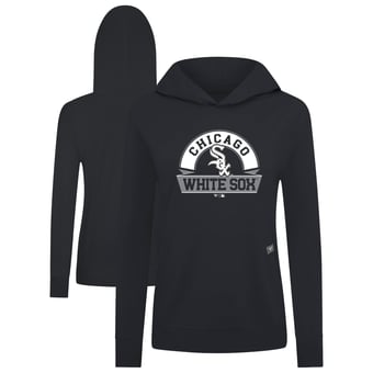 Women's Levelwear Black Chicago White Sox Relay Banner Arch Long Sleeve T-Shirt Hoodie