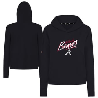 Women's Levelwear Black Atlanta Braves Sweet Sizzle Tri-Blend Hoodie