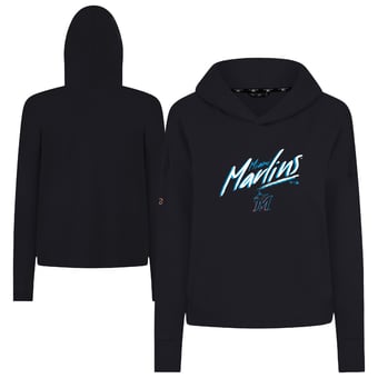 Women's Levelwear Black Miami Marlins Sweet Sizzle Tri-Blend Hoodie