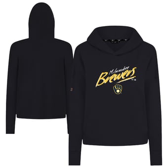 Women's Levelwear Black Milwaukee Brewers Sweet Sizzle Tri-Blend Hoodie