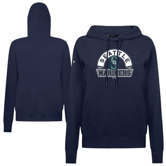 Women's Levelwear Navy Seattle Mariners Adorn Banner Arch Hoodie