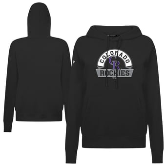 Women's Levelwear Black Colorado Rockies Adorn Banner Arch Hoodie