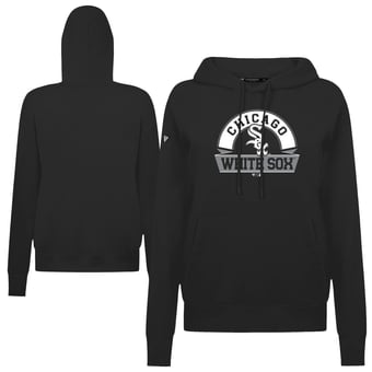 Women's Levelwear Black Chicago White Sox Adorn Banner Arch Hoodie