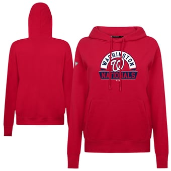 Women's Levelwear Red Washington Nationals Adorn Banner Arch Hoodie