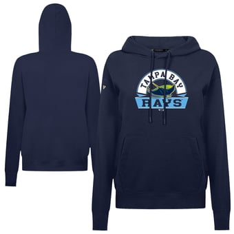 Women's Levelwear Navy Tampa Bay Rays Adorn Banner Arch Hoodie