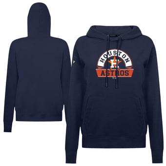 Women's Levelwear Navy Houston Astros Adorn Banner Arch Hoodie