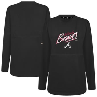 Women's Levelwear Black Atlanta Braves Oversized Beaudry Sizzle Top