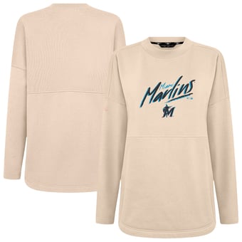 Women's Levelwear Khaki Miami Marlins Oversized Beaudry Sizzle Top