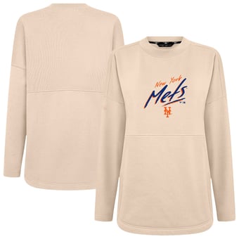 Women's Levelwear Khaki New York Mets Oversized Beaudry Sizzle Top