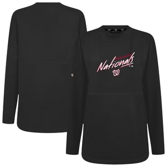 Women's Levelwear Black Washington Nationals Oversized Beaudry Sizzle Top