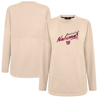 Women's Levelwear Khaki Washington Nationals Oversized Beaudry Sizzle Top