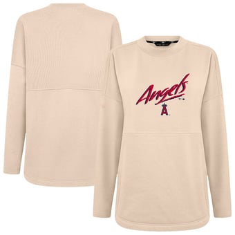 Women's Levelwear Khaki Los Angeles Angels Oversized Beaudry Sizzle Top