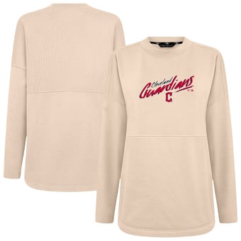 Women's Levelwear Khaki Cleveland Guardians Oversized Beaudry Sizzle Top