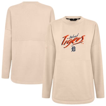 Women's Levelwear Khaki Detroit Tigers Oversized Beaudry Sizzle Top