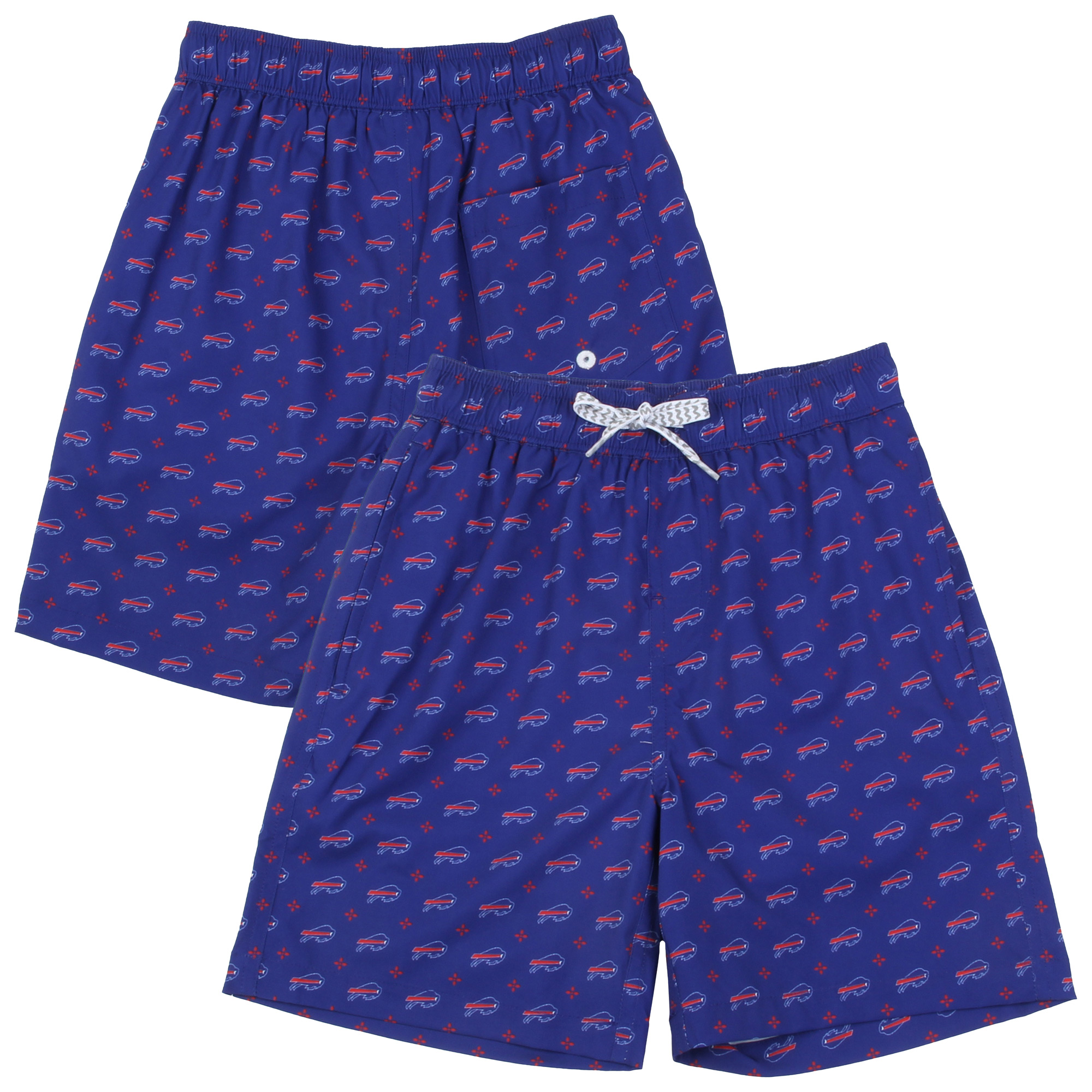 Youth Wes & Willy  Royal Buffalo Bills Fleur Swim Trunks
