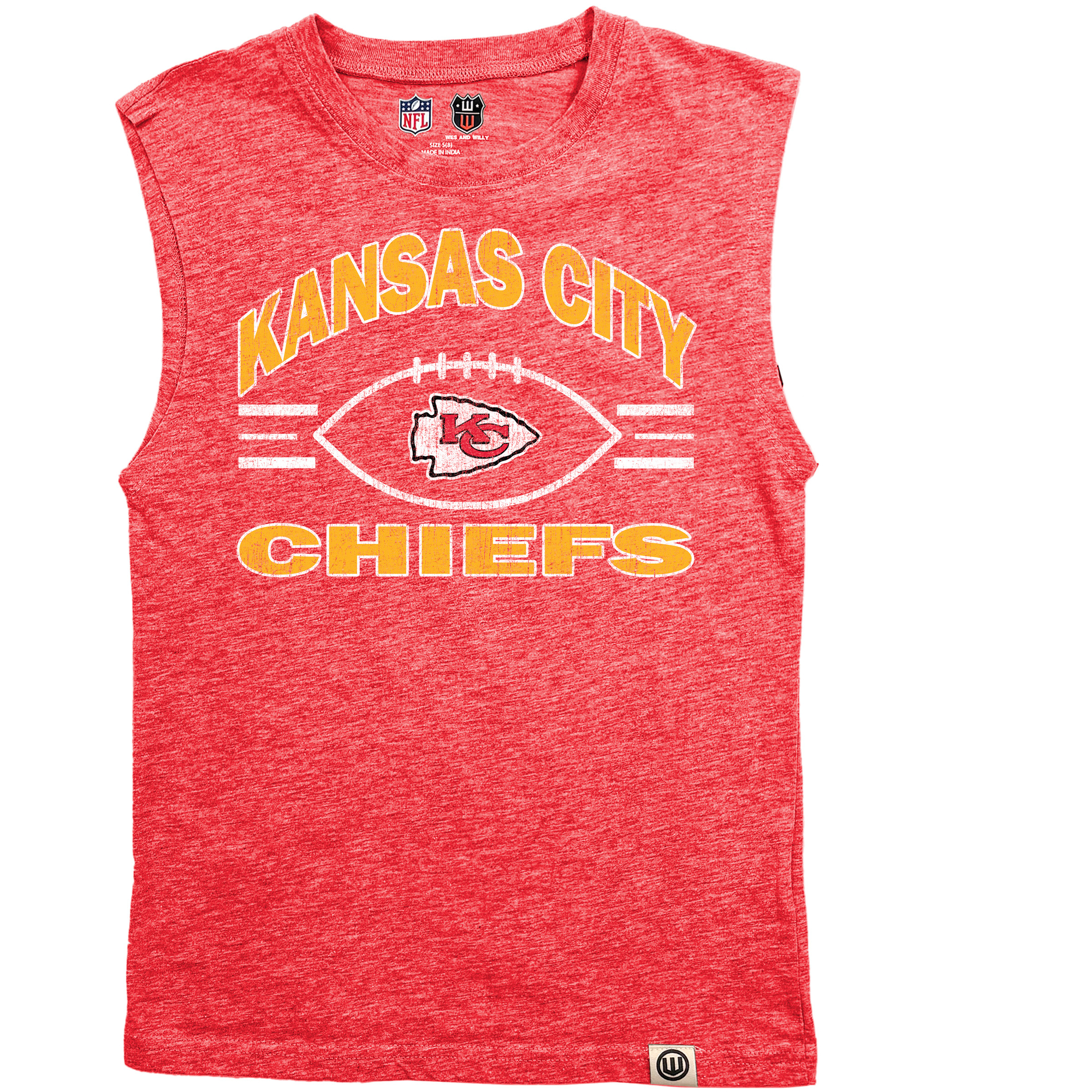 Youth Wes & Willy Heather Red Kansas City Chiefs Muscle Tank Top Youth Wes & Willy Heather Red Kansas City Chiefs Muscle Tank Top