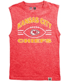 Youth Wes & Willy  Heather Red Kansas City Chiefs Muscle Tank Top