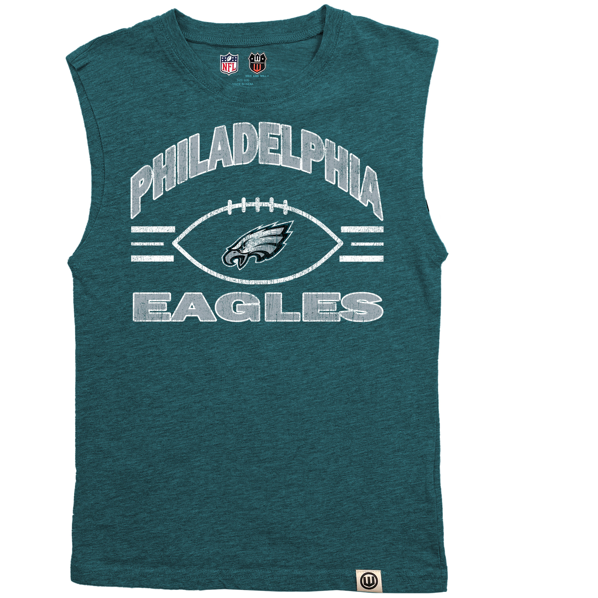 Youth Wes & Willy  Heather Midnight Green Philadelphia Eagles Muscle Tank Top