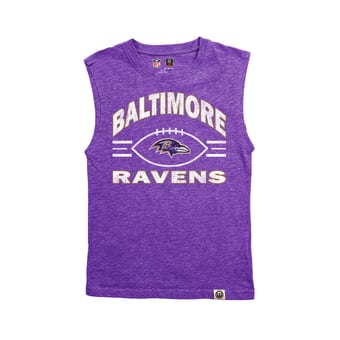 Youth Wes & Willy  Heather Purple Baltimore Ravens Muscle Tank Top