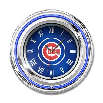 "Imperial Chicago Cubs 15"" Team Color Neon Clock"