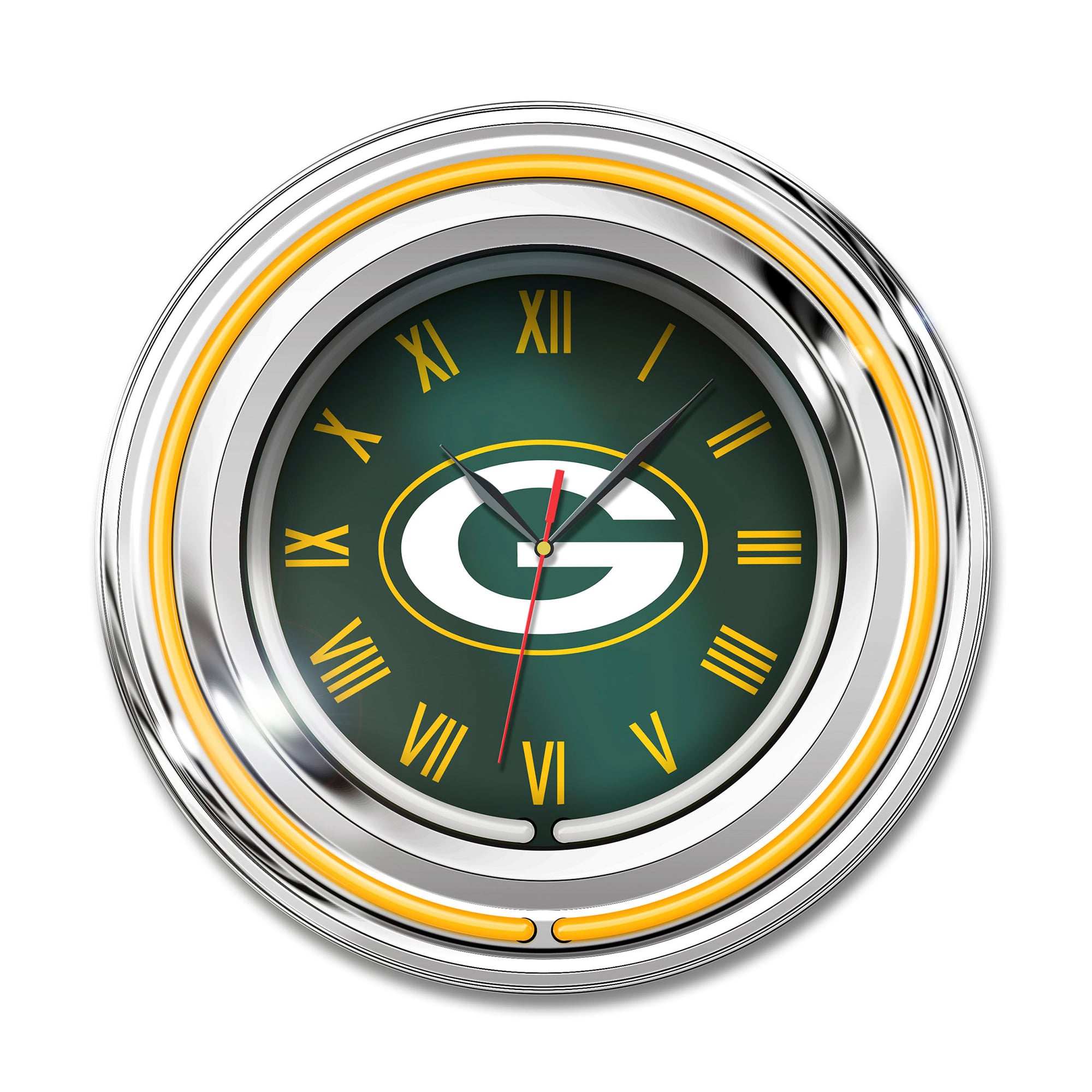 Imperial Green Bay Packers 15" Team Color Neon Clock