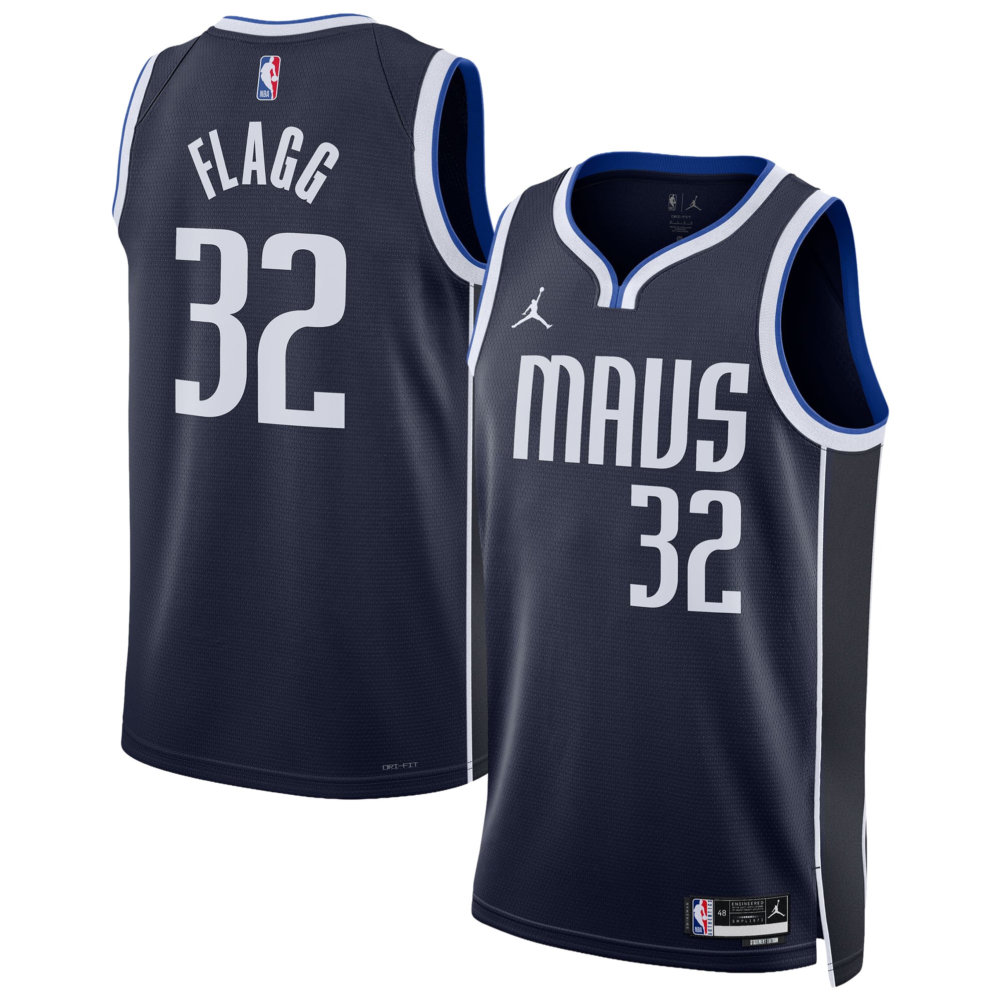 Unisex Jordan Brand Cooper Flagg Navy Dallas Mavericks Swingman Jersey - Statement Edition