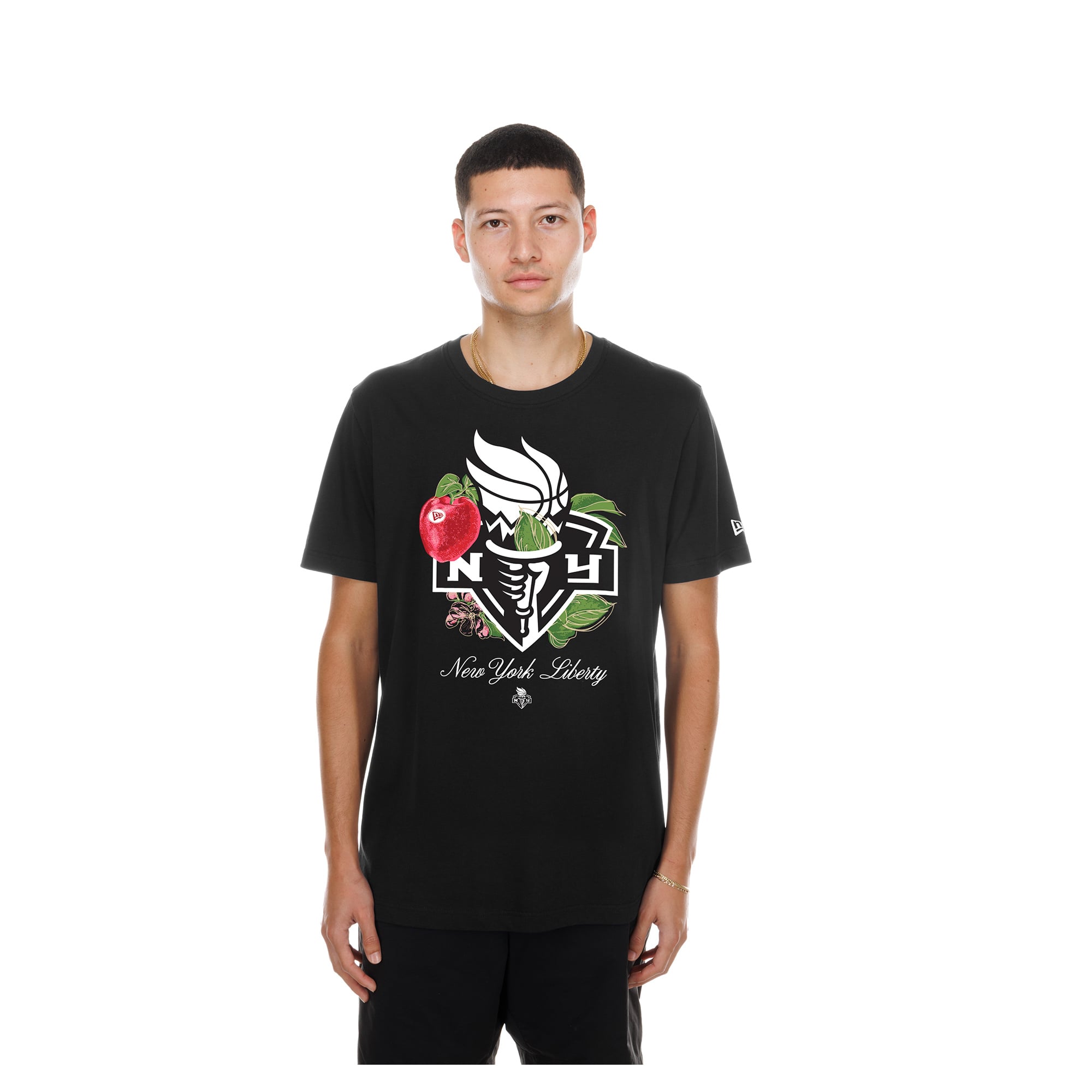 Men's New Era  Black New York Liberty Lifestyle Capsule Floral Fruit T-Shirt