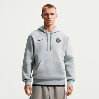 Men's Nike Gray Paris Saint-Germain Club Crest Fleece Hoodie