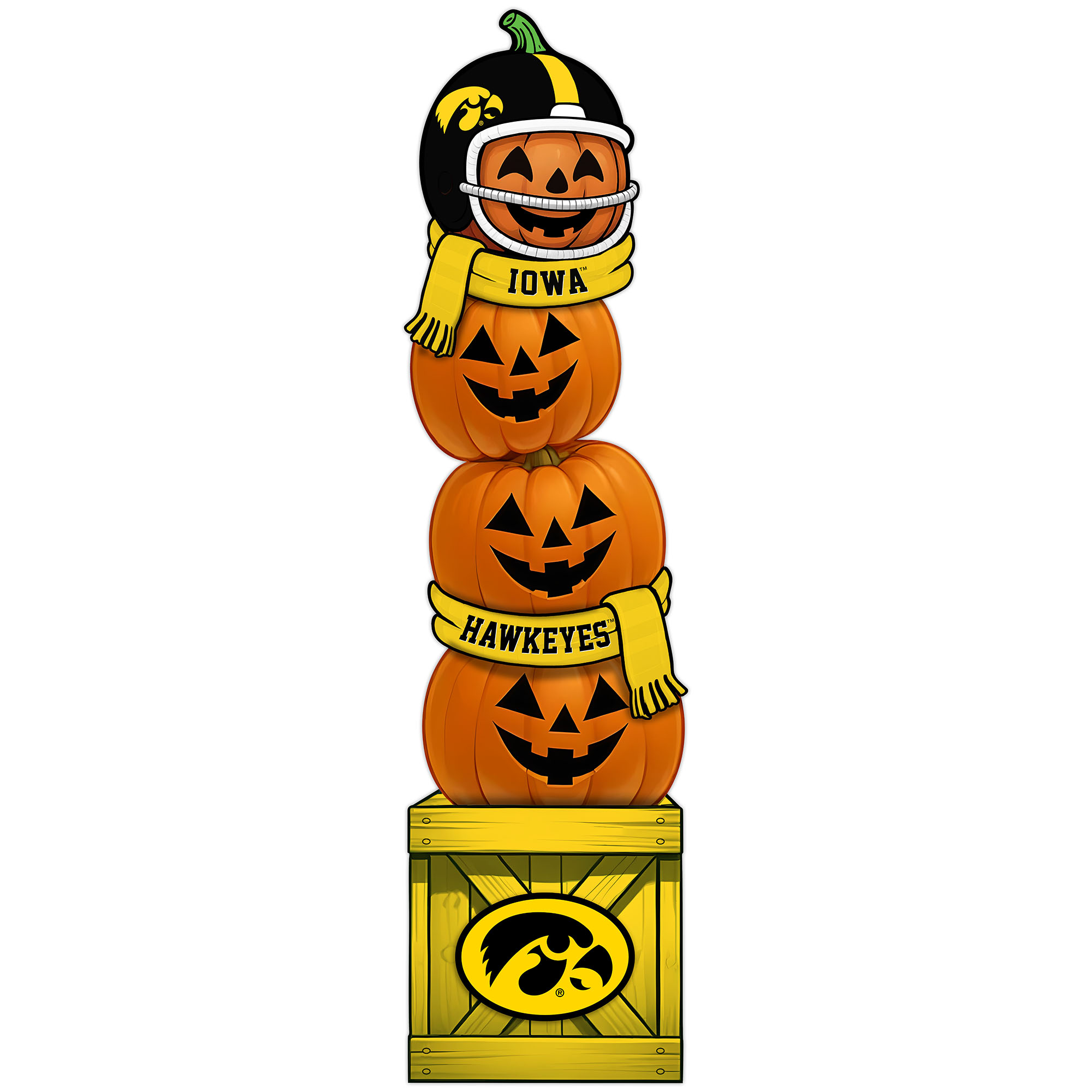 Iowa Hawkeyes 31" Stacked Pumpkin Leaner